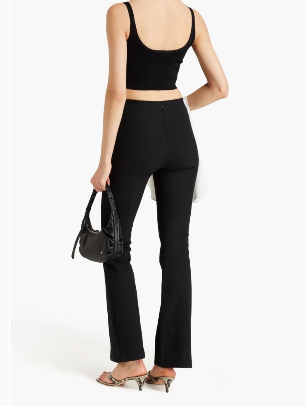 Rag & Bone Simone Stretch Cotton Twill Flared Pants Black Size 4 - Picture 4 of 10